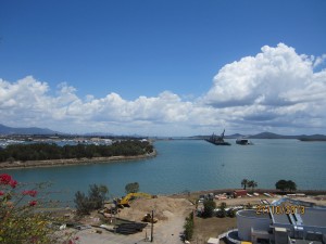 Gladstone Harbour with Curtis Island in the distance.