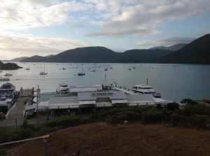 Shute Harbour. We'll be on a boat like those big ones soon.