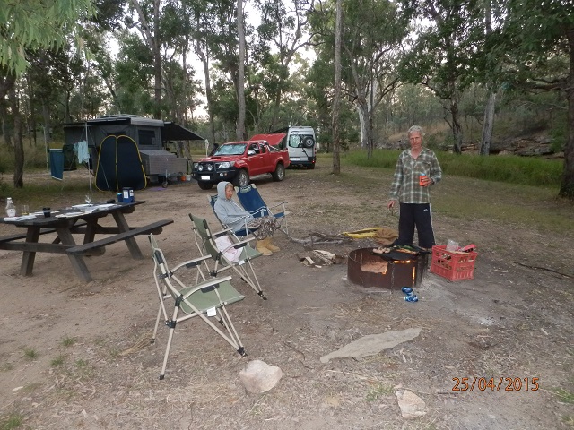 One worker; one supervisor! Campsite BBQ at Robinson Gorge