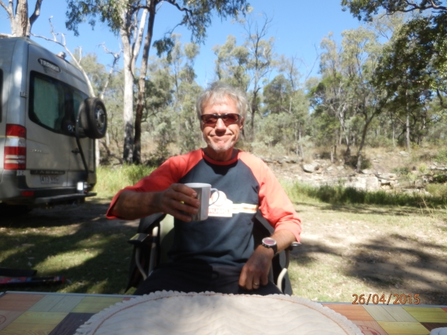 Bryan enjoys a well-earned cuppa following our strenuous morning.