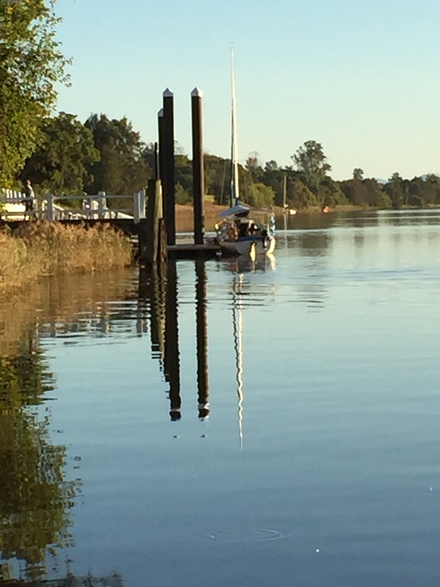 Looking upriver from the public boat ramp in Ulmarra.