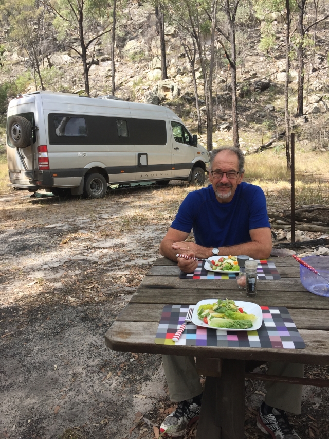 Eating lunch at the KaKaMundi campsite.