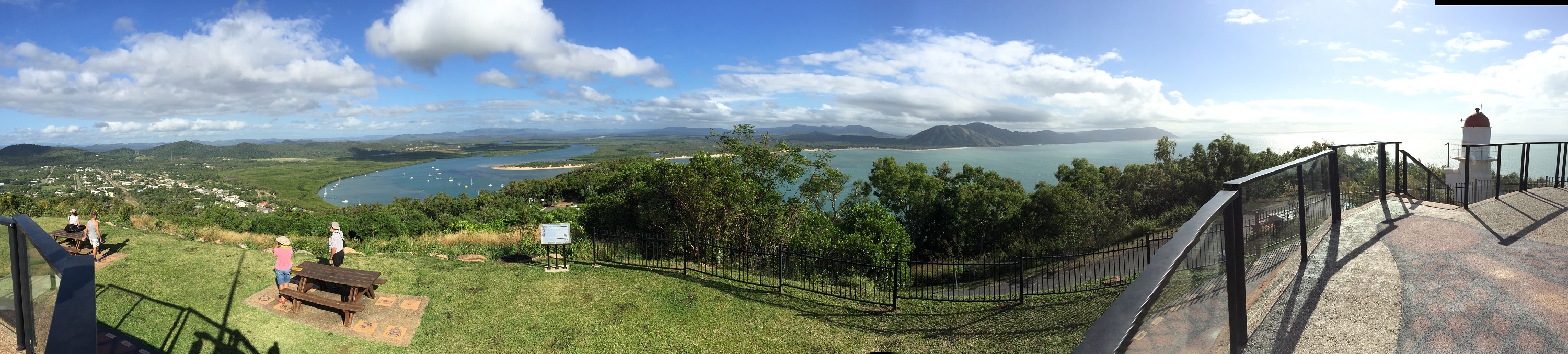 Panorama of Cooktown from Cooks Lookout. Cooktown is to the left, Mt Cook in the distance. Click on this photo to see it full size - it's worth it.