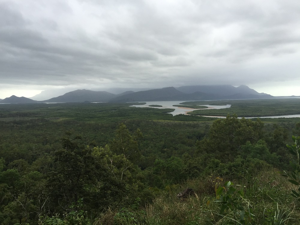 From a lookout north of Townsville. That's Hinchinbrook Is and the Hinchinbrook Passage. Maybe we'll sail it one day.