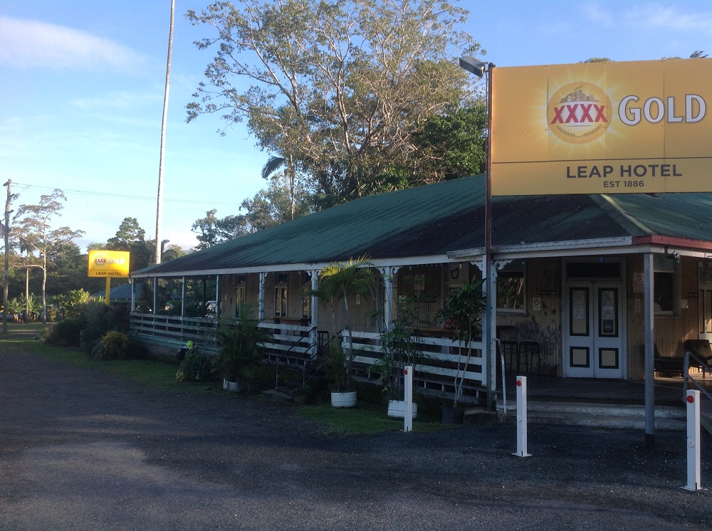 The Leap Hotel, outside Mackay. Our free camp was at the far end of the verandah.