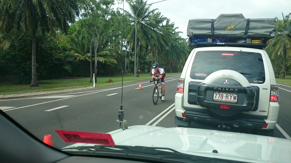 Leaving Pt Douglas proved to be entertaining, if a little slow. Roads were closed for the Cairns to Pt Douglas Ironman competition.