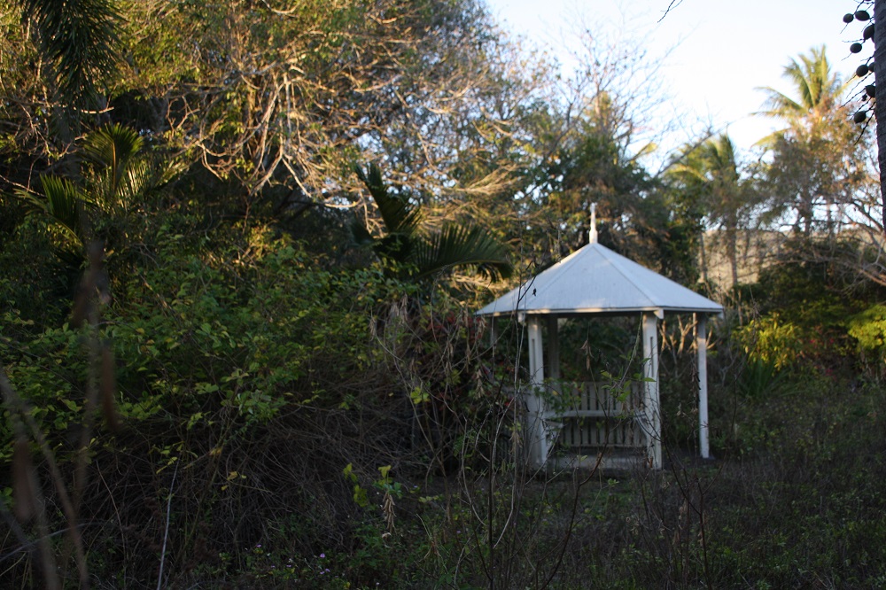 One can only imagine how pretty this setting once used to be. Gazebo is still in good order.