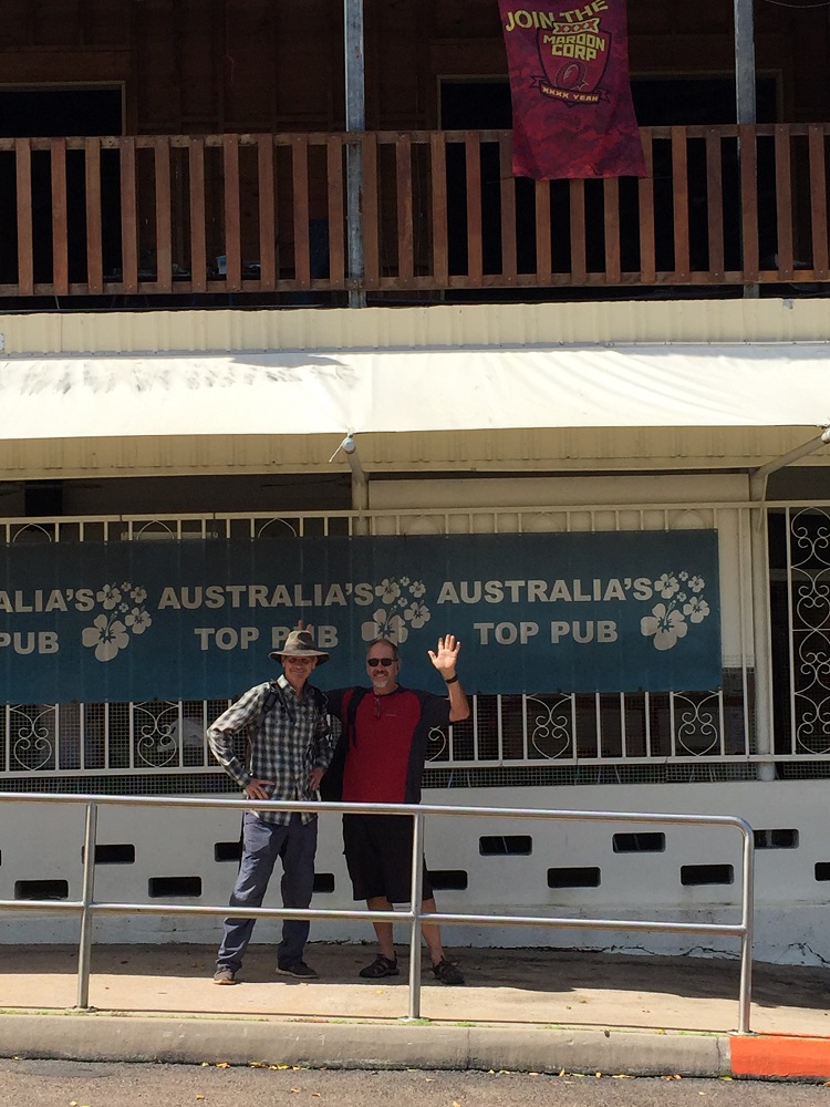 The boys had to try out the beer at the most northerly pub in Australia.