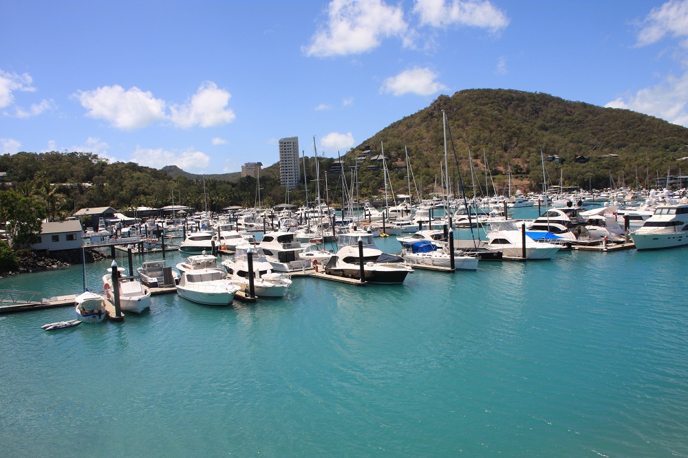 Hamilton Island marina. Top Shelf is there. Can you see her?