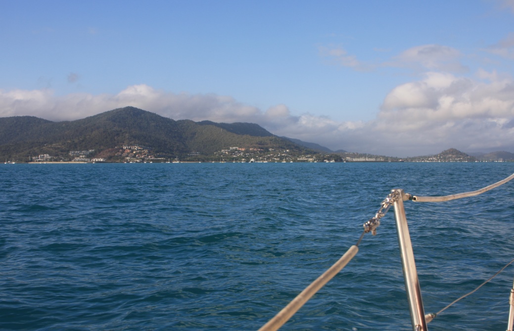 Approaching Airlie Beach. Can you see the marina - look for all the masts about 1/3 from the right.