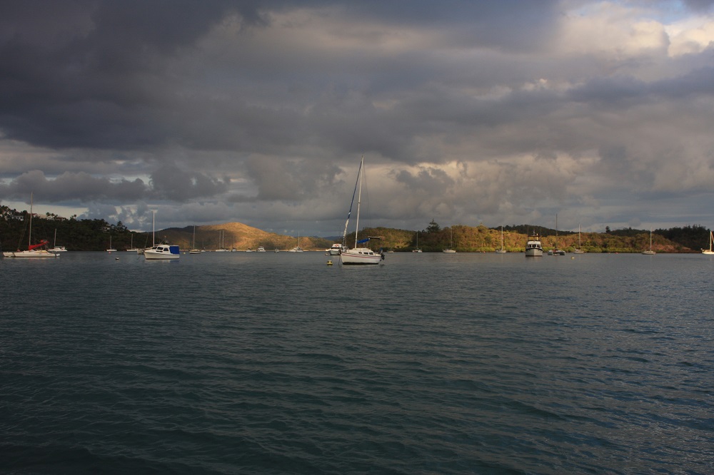 Storm brewing over Shute Harbour. Actually we only got a little rain, it passed around us. 