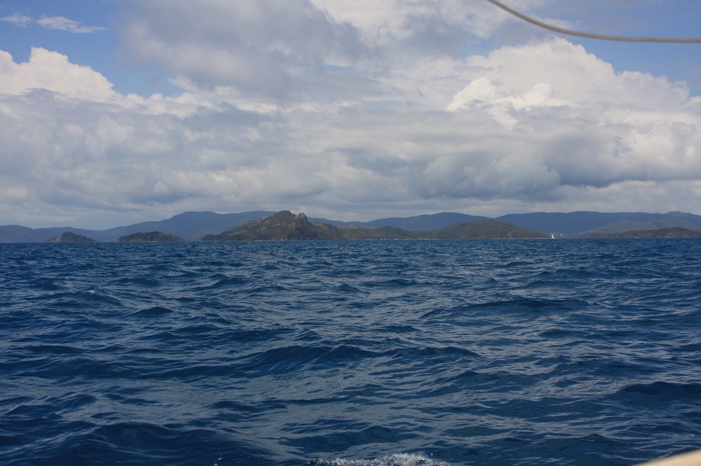 South Molle Island - our destination. Look at those choppy seas!
