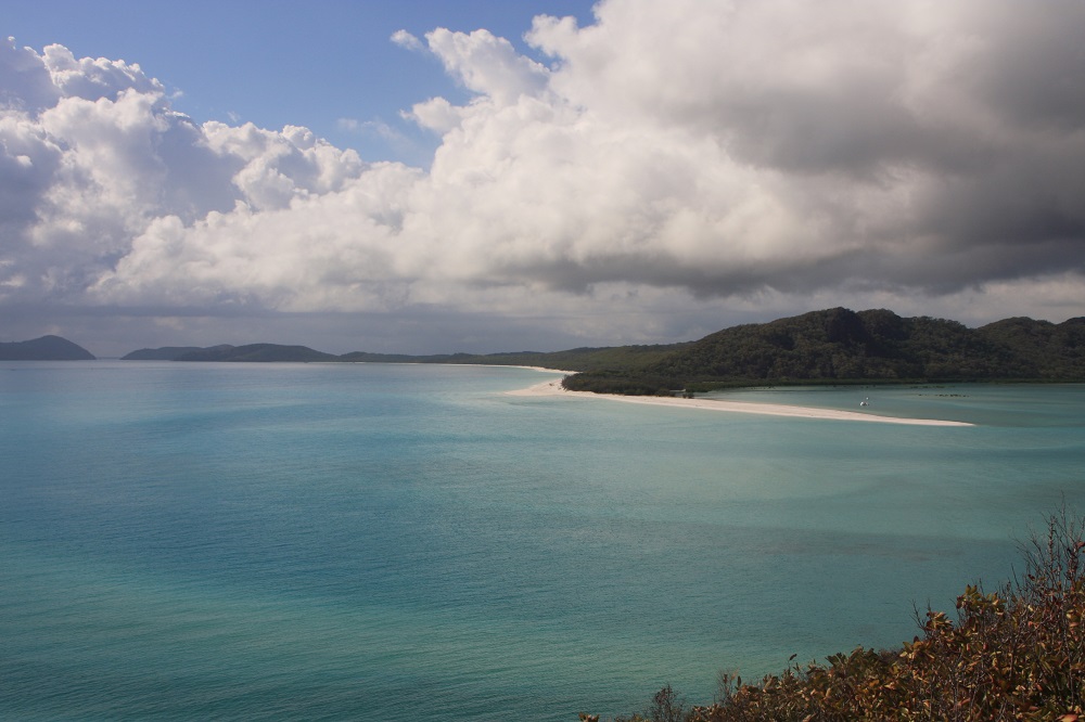 The view of Whitehaven Beach from the Lookout.