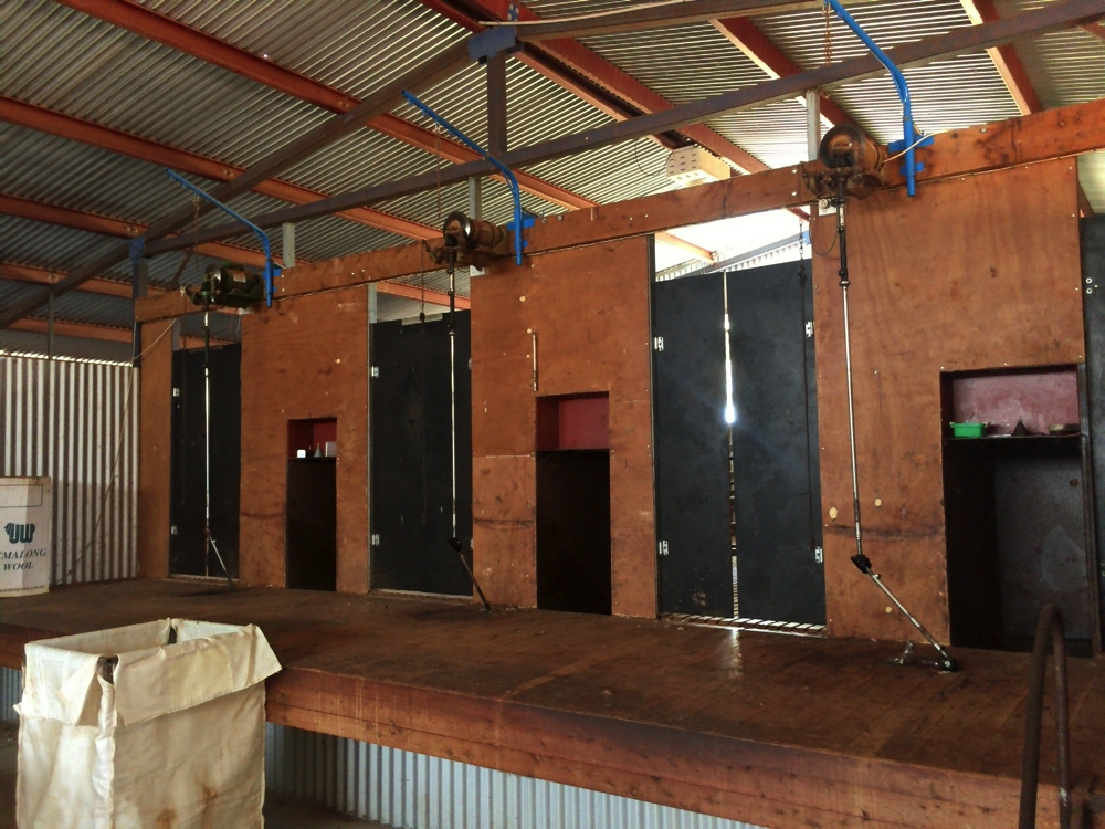 The shearing shed at Yallan Park Farm. We camped beside it.