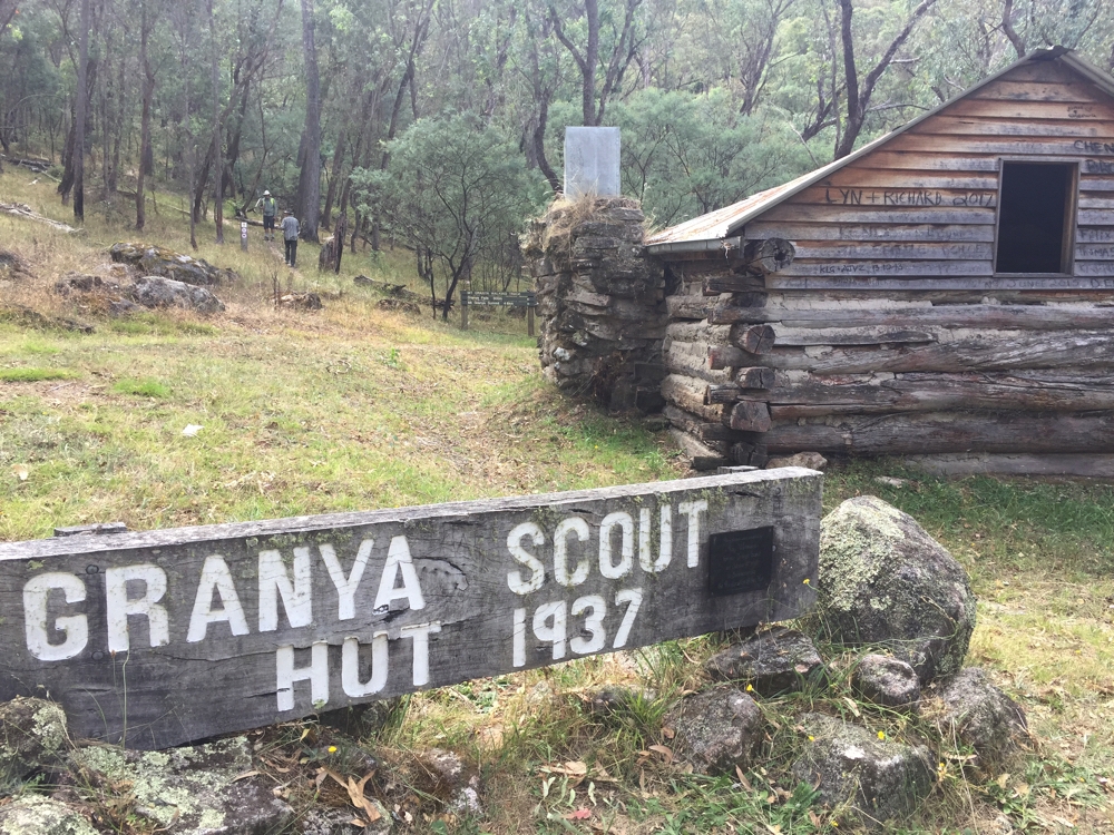 The restored Granya Scout Hall on the walk into Granya State Forest, just up from Cotton Tree campsite.