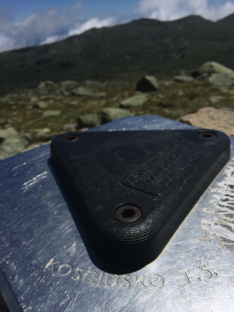 Official trig point, on top of the Kosciuzsko cairn.