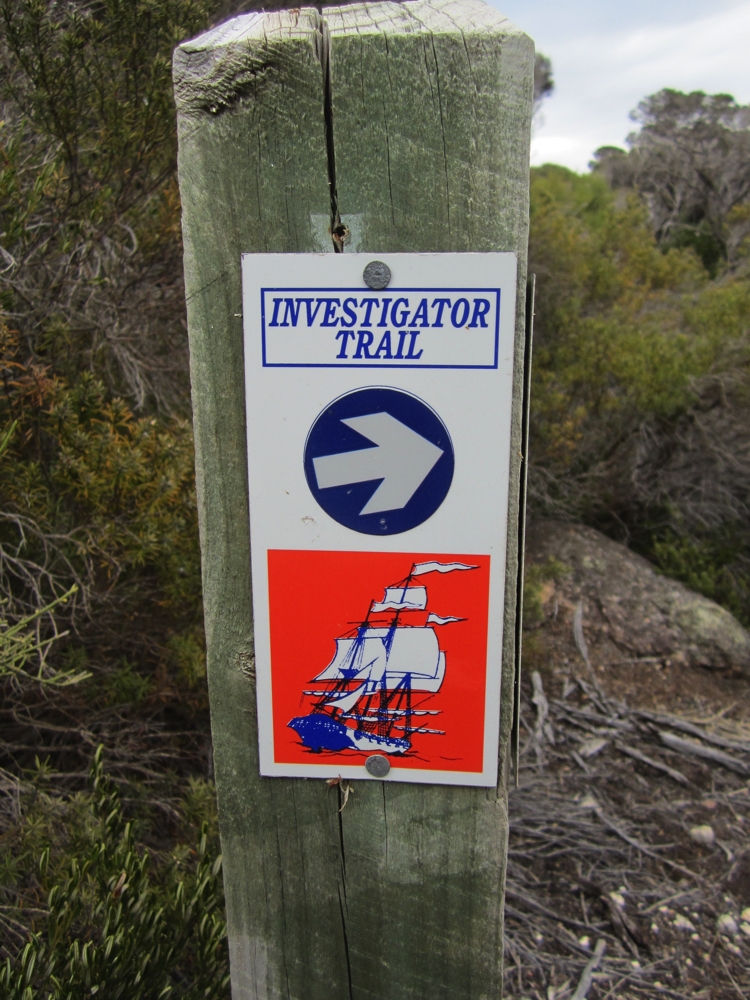 We walked sections of the 36km Investigator Trail which goes around the northern peninsula of Lincoln NP. Flinders boat, the Investigator, stopped here and he sent some sailors in to look for water - unsuccessfully I believe.