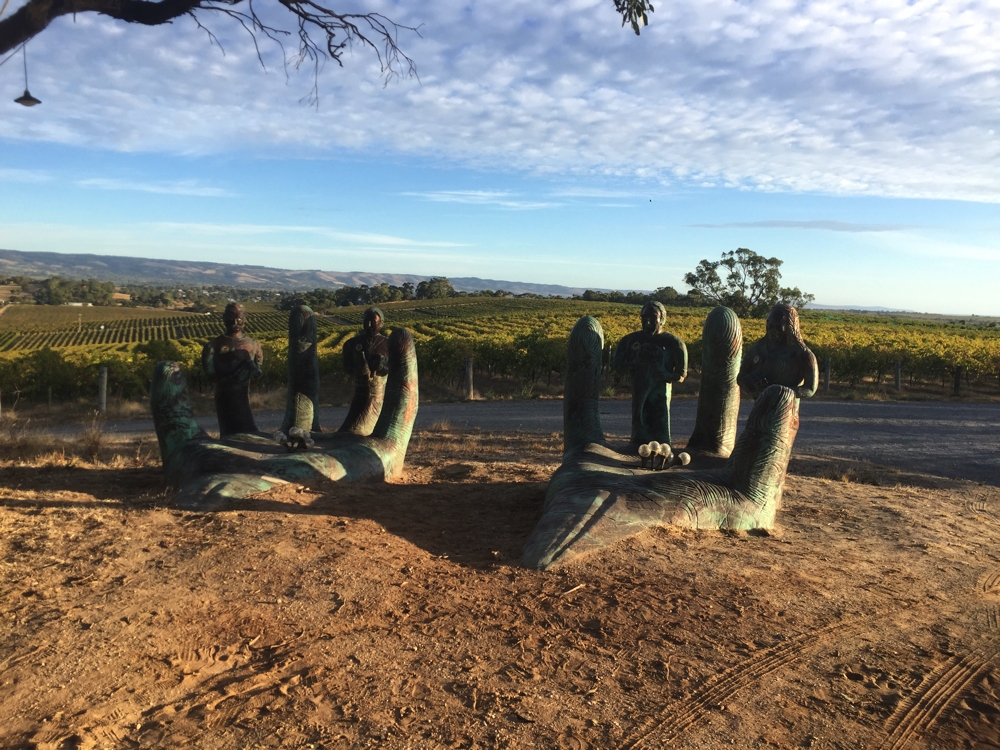 Interesting scultpture in the vineyards at McLaren Vale.