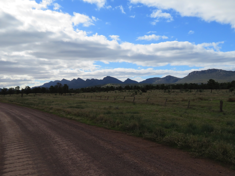 The Wilpena Ranges, part of the Flinders National Park, as seen from the Moralana Scenic Drive. Yes, a few corrugations, but not for long and they were minor.