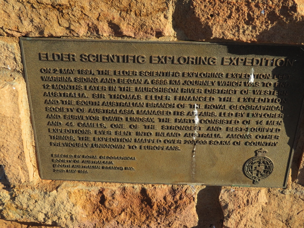 Plaque commemorating the Elders Scientific Expedition.