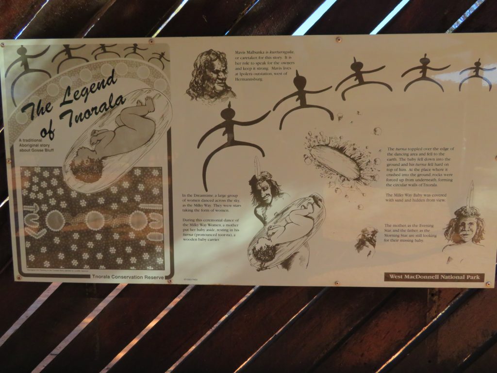 The aboriginal creation story relating to Tnorala (Gosses Bluff crater)