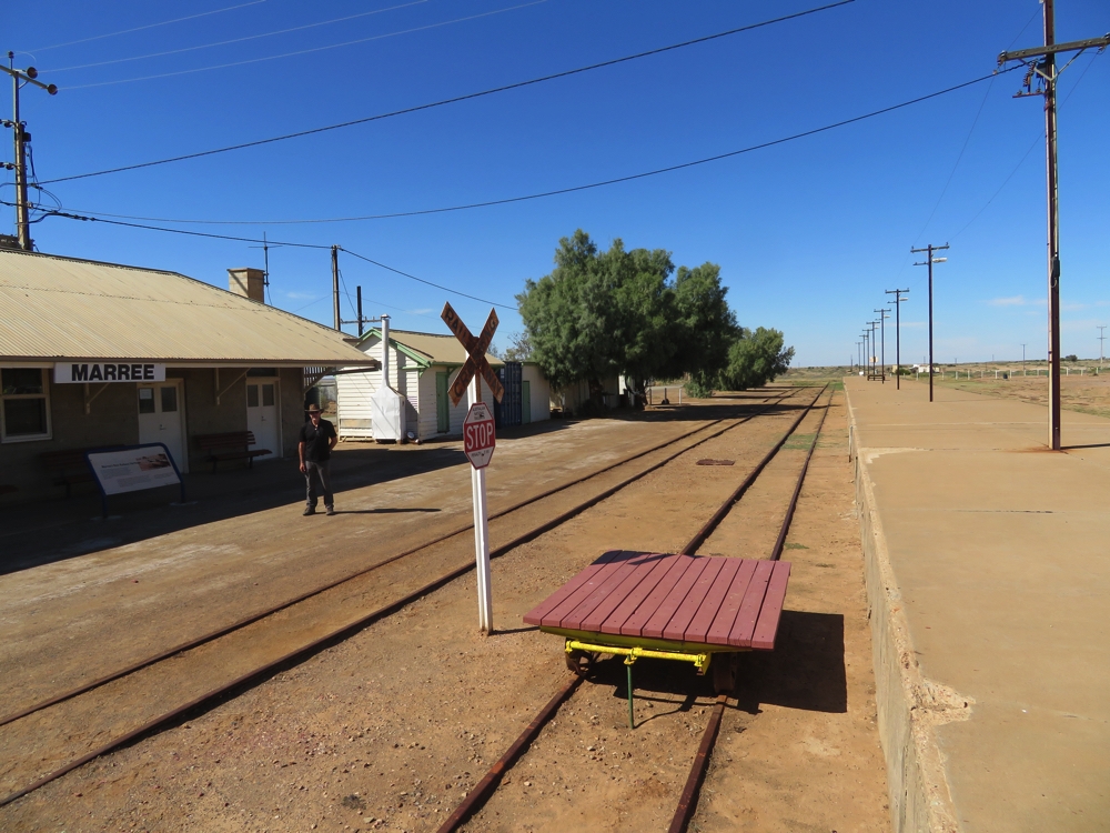 The old Ghan lines have been retained here in Marree, and the railway station is in good repair. Some of the buildings have been repurposed and continue to serve the community.