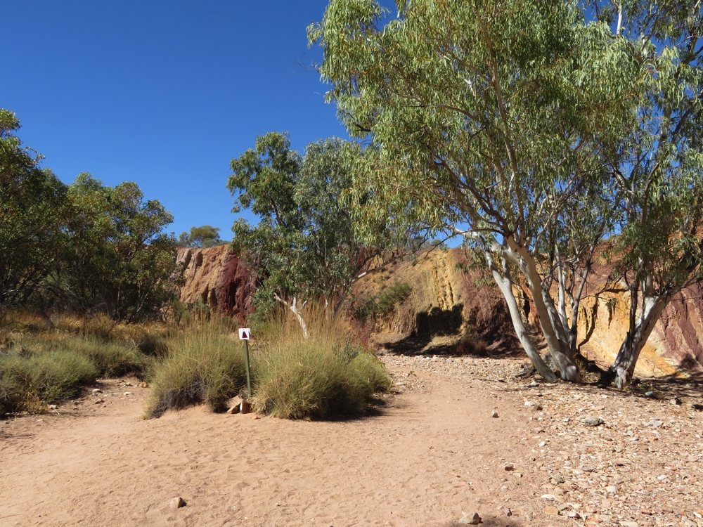 The beautiful colours of the ochre could be seen as we walked towards the pits.