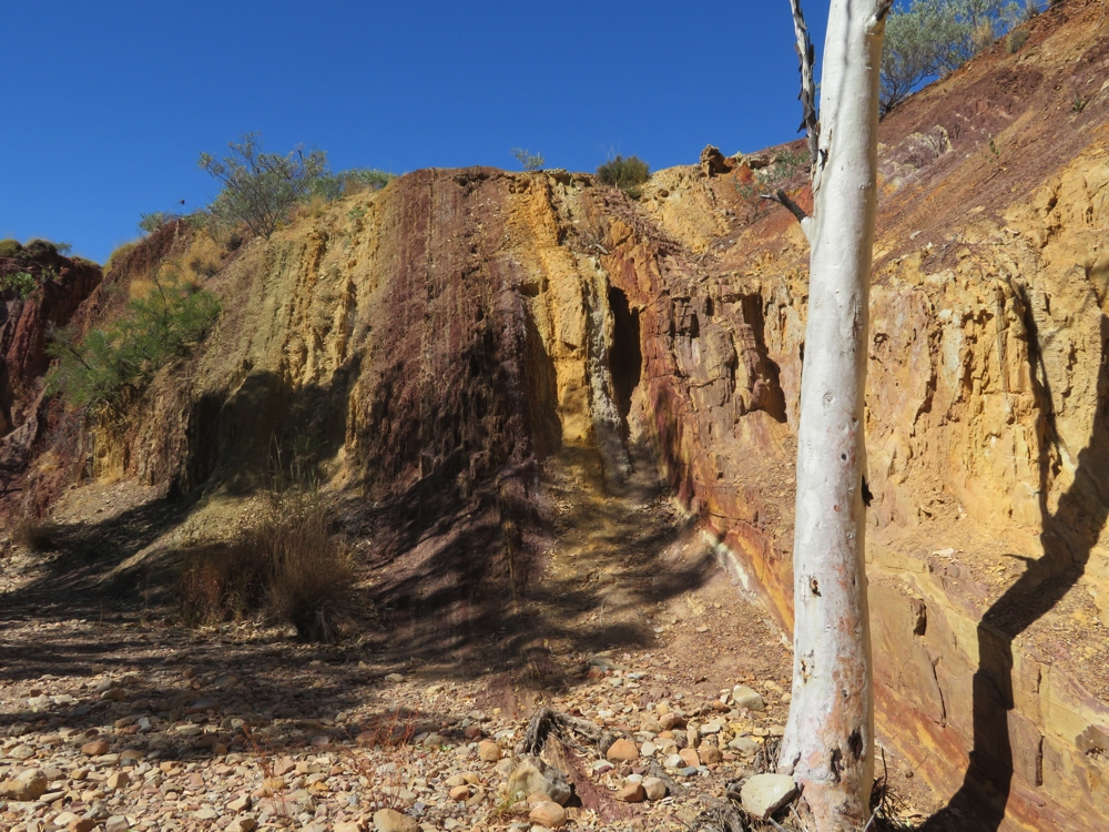 This photograph shows the colours of the ochre - even more beautiful in real life. Ochre Pits