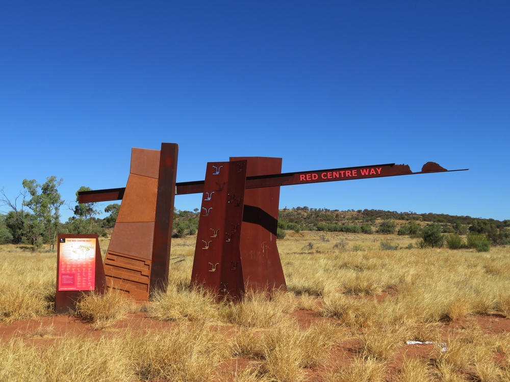 The official marker of the Red Centre Way