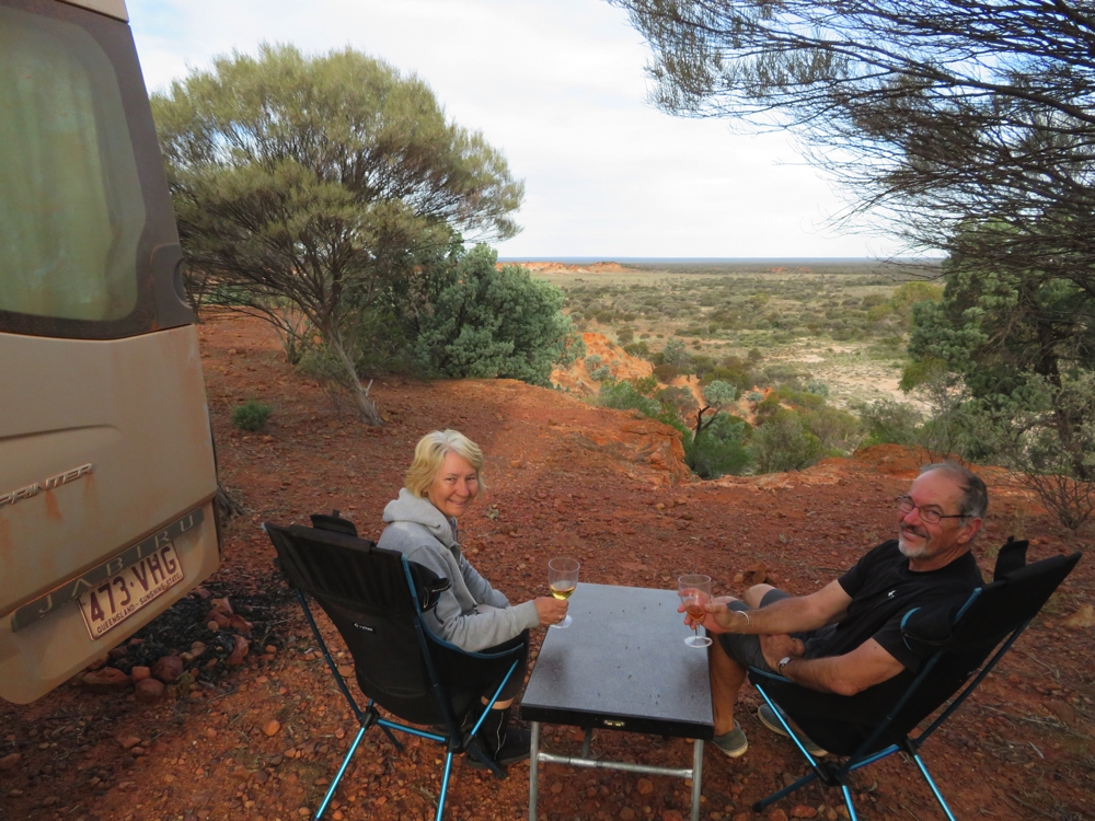 Such a good camping spot we just had to toast to it - Giles Breakaway.