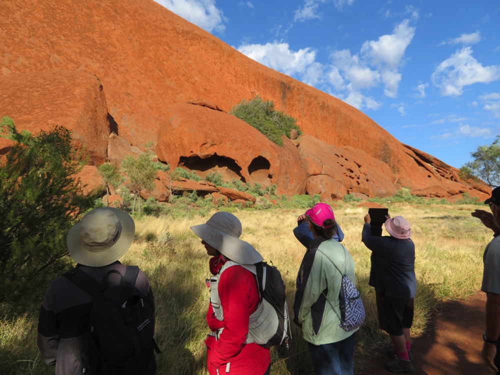 The ranger-guided Mala Walk at Uluru. Yes that is me in the red coat - yes, it was cold when we first started.