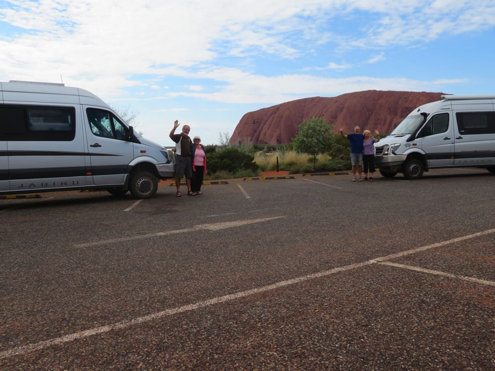 The Gourlays and the Fishers with our Trakkas at Uluru.