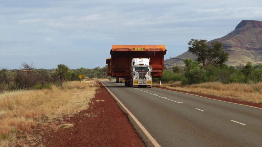 Yes, we're well off the road - don't want to cramp these two trucks and their loads.