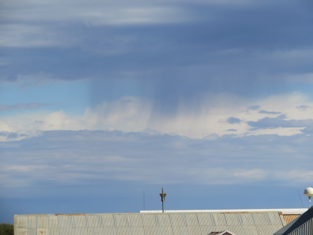 Virga - the rain that is falling from a cloud but evaporates before it hits the ground. We saw a lot of it out here - must be because the atmosphere is so dry.